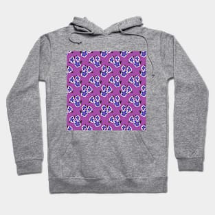 Retro Purple and Blue Floral Pattern Hoodie